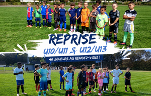 REPRISE POUR NOS U10/U11 &amp; U12/U13
